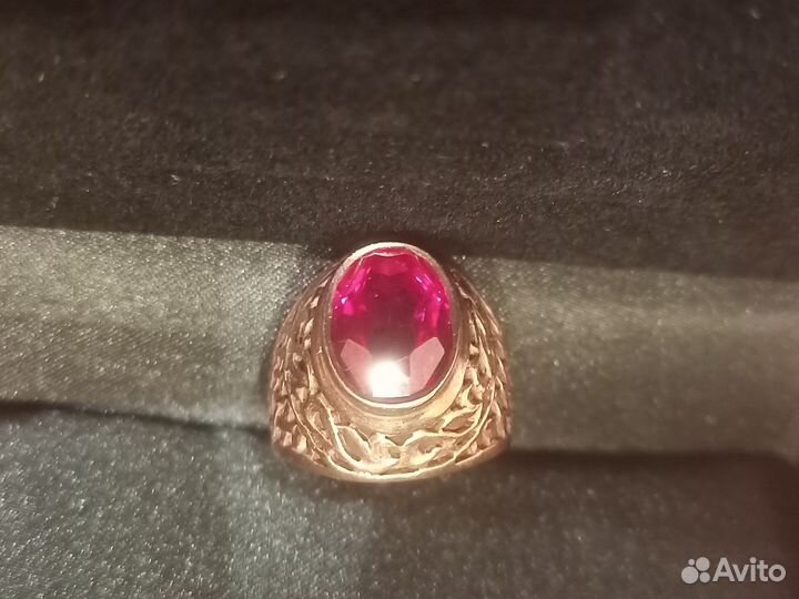 Перстень серебро с глубокой позолотой