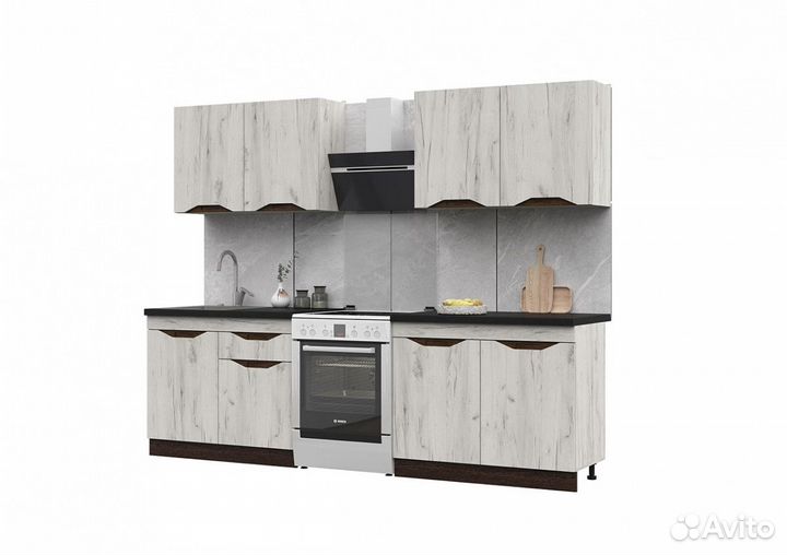 Кухонный гарнитур Паола 2,0 дуб крафт белый