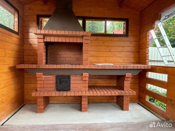 Печи барбекю из кирпича / Барбекю комплексы