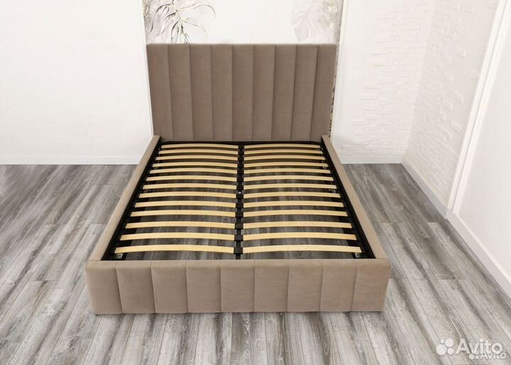Кровать 140х200 с подъемным механизмом кофе