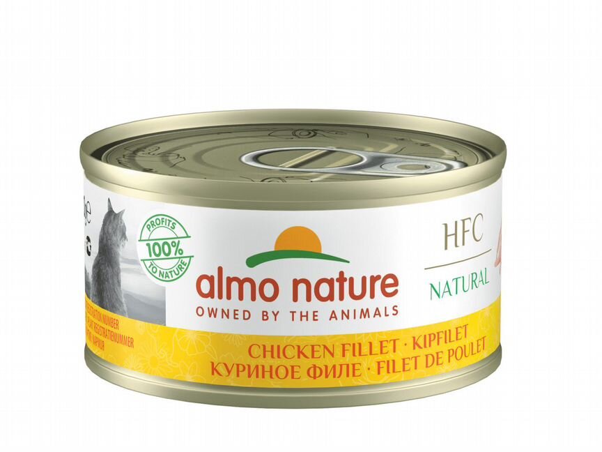 Almo Nature консервы для кошек с куриным филе, 75%