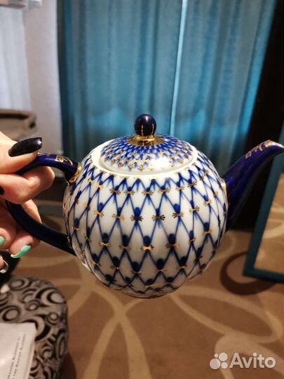 Новый чайный сервиз тюльпан кабальт.сетка/ифз