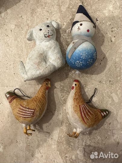 Ватные ёлочные игрушки СССР