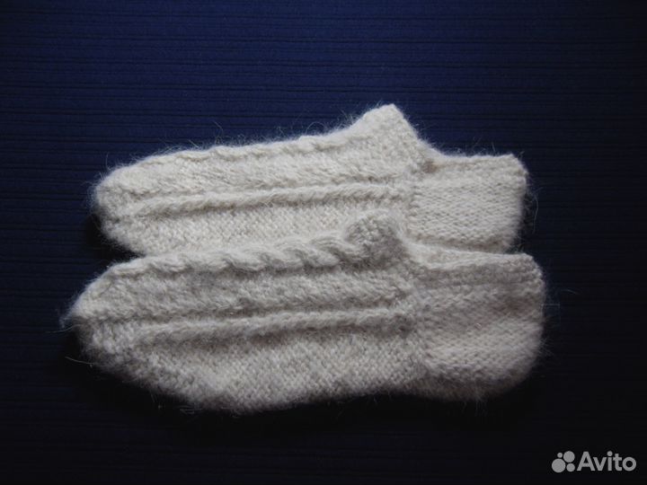 Следки женские из собачьей шерсти Зимний мотив