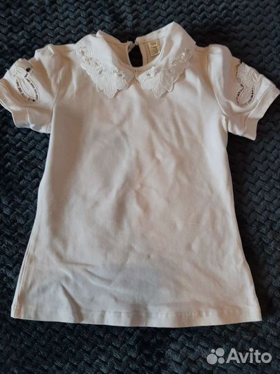 Блуза белая,нарядная,128