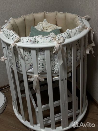 Детская круглая кровать трансформер