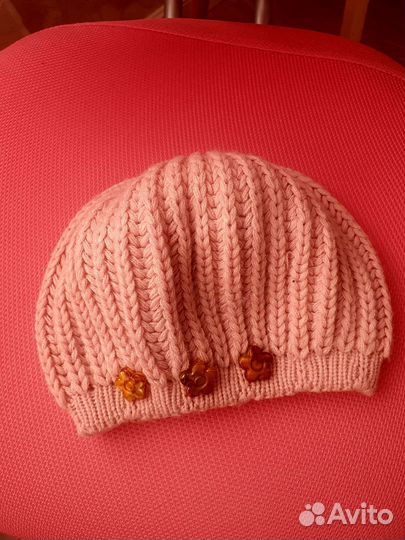 Шапка детская для девочки на 4-5 лет