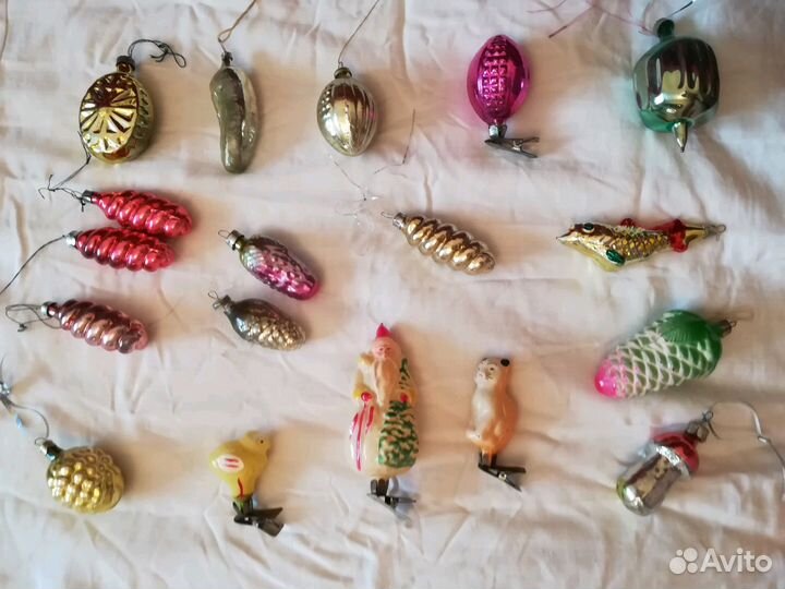 Елочные стеклянные игрушки СССР