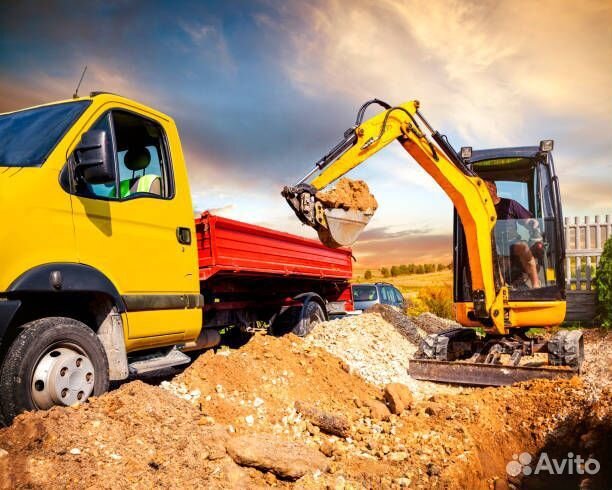 Услуги самосвала, экскаватора