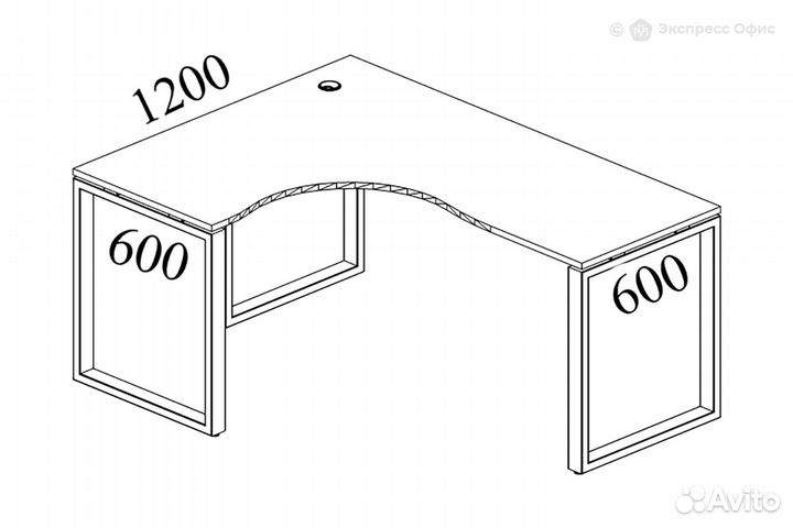Стол письменный криволинейный левый Metal system style бо.са-3 Л
