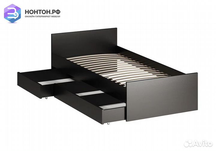 Кровать односпальная Орион дуб венге с ящиками