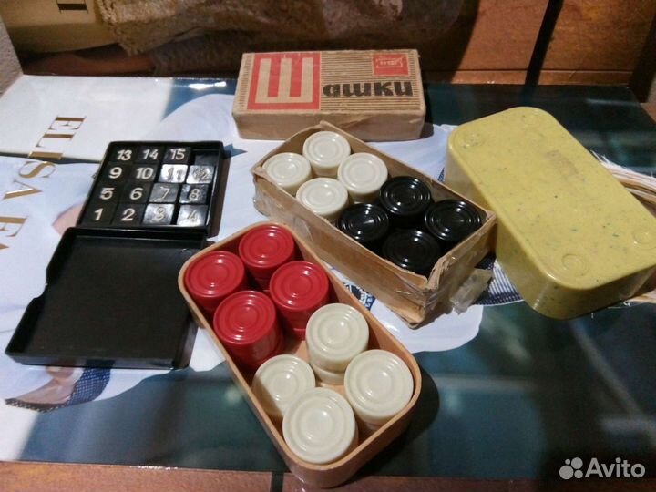 Шашки и пятнашки, карболит, СССР, 60-е