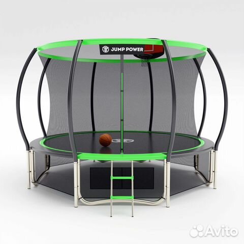 Батут Jump Power 12 ft Pro Inside Basket Green