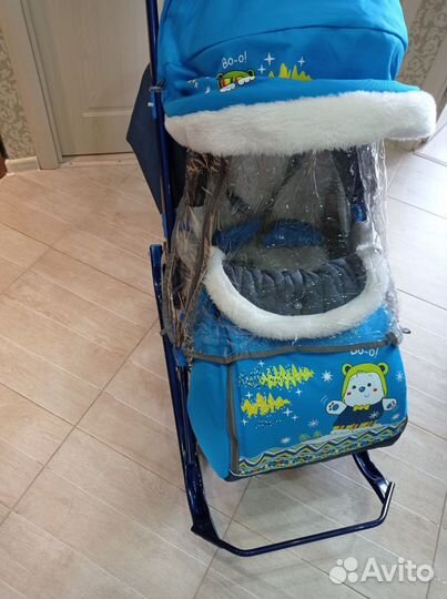 Коляска санки с колёсами