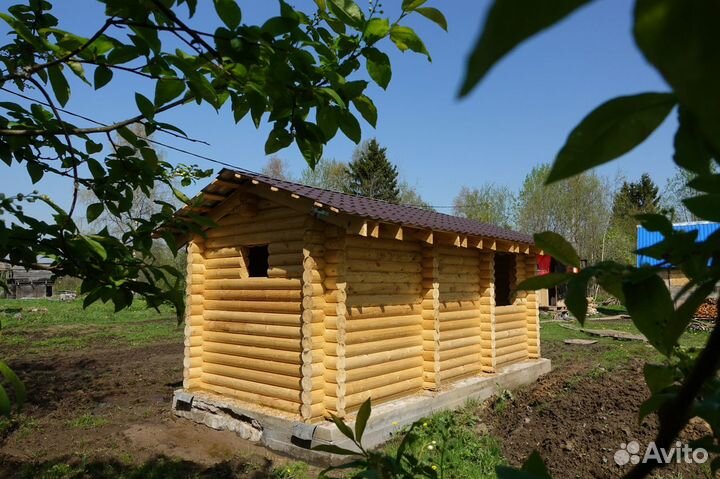 Сруб Бани 2.8х6.0м. с перегородками из бревна