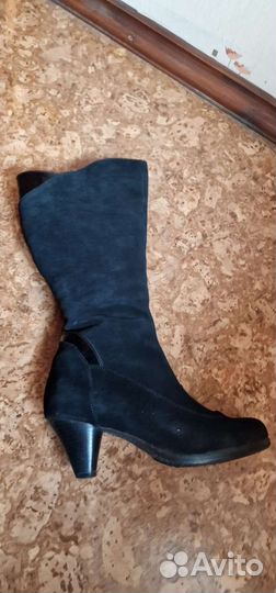 Сапоги,зима,замша мех мутон.Финские Janita