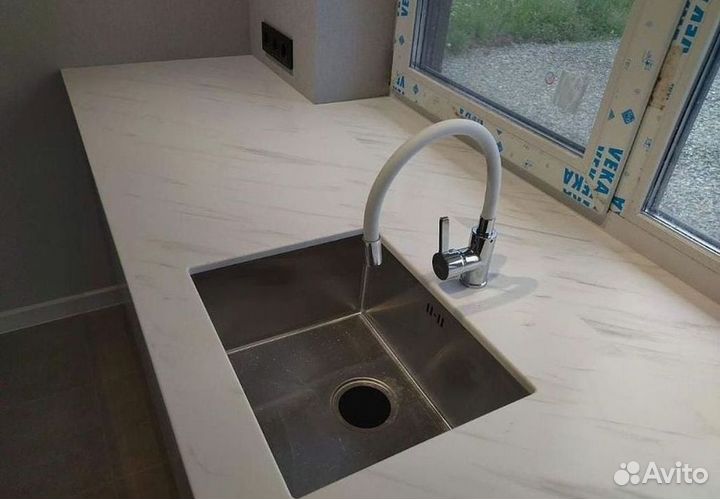 Угловая Белая Кухня Модульная