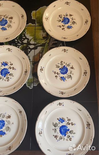 Сервиз столовый СССР 50 годы, Конаково зик 12 шт