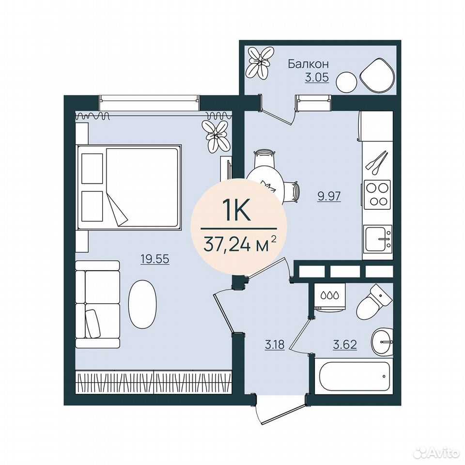 1-к. квартира, 37,2 м², 5/12 эт., Херсон
