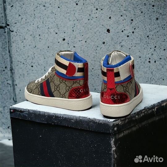 Кроссовки Gucci Stripe Ace High Top детские