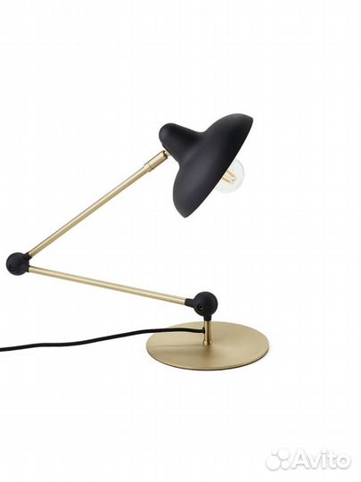 Лампа на шарнирах из металла и латуни