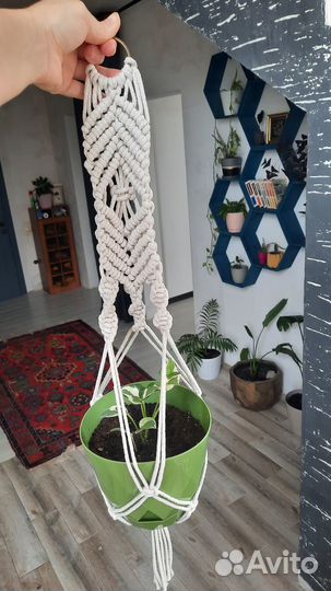 Подвес для кашпо с растениями (макраме)