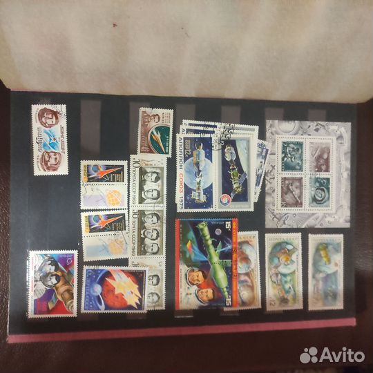 Альбом с советскими и иными марками на тему