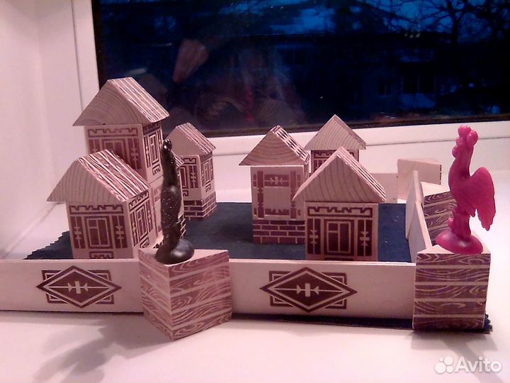 Игрушки кубики СССР конструктор дома дерево 80 е