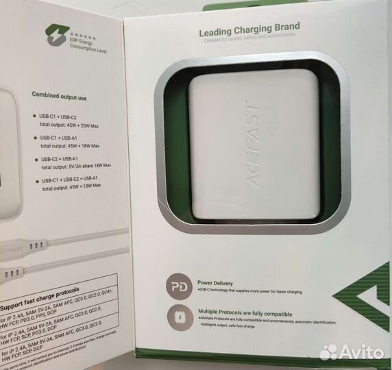 Acefast a13 pd 65w, зарядное устройство