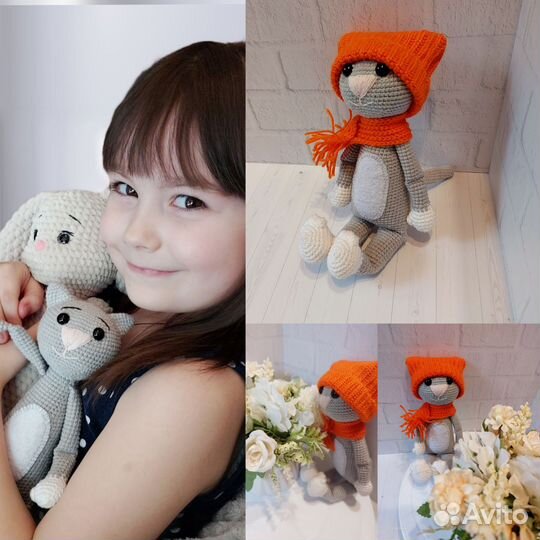 Вязаная игрушка Котик