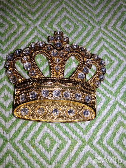 Пряжка для пояса, 7х7см,металл,стразы