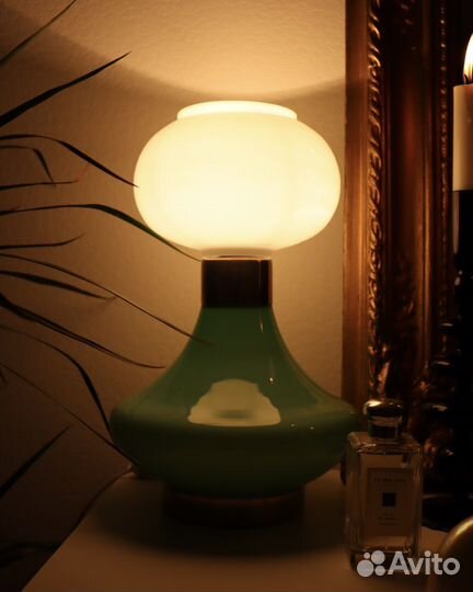 Лампа винтажная молочное и нефритовое стекло