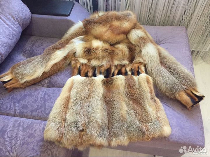 Шуба из натурального меха лисы