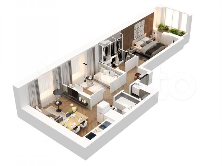 2-к. квартира, 60,9 м², 5/13 эт.