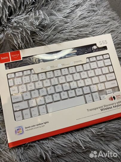 Клавиатура беспроводная белая hoco s55