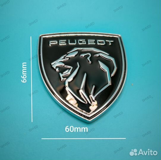 Наклейка декоративная Peugeot шильдик металл