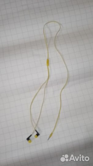 Наушники проводные, желто черные