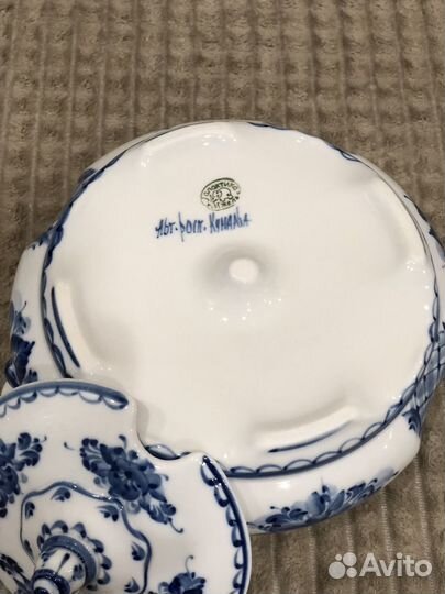Гжель фарфор супница и пасхальный набор