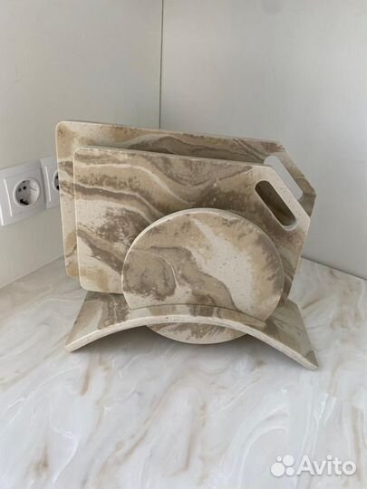 Набор разделочных досок из камня