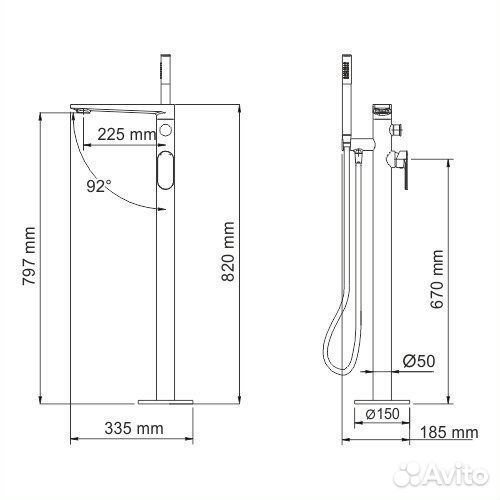 Смеситель для ванны wasserkraft Dinkel 5821