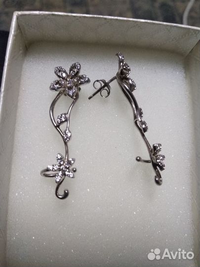 Серебряные серьги каффы