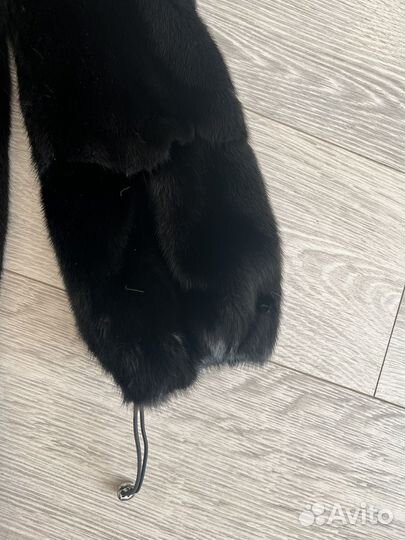 Шуба норковая с капюшоном 44