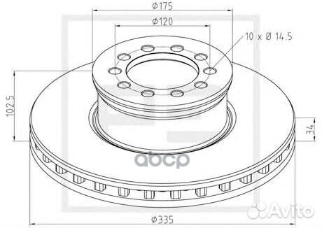 016.662-00A диск торм 335/91.5x34/102.5 10n-1
