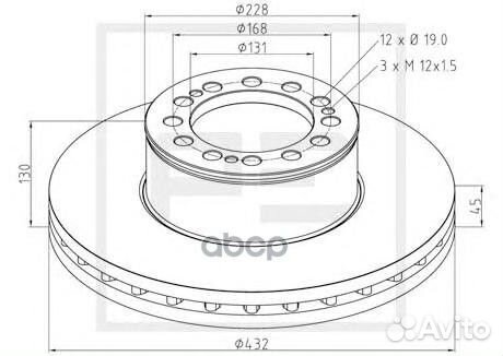 036.121-00A диск торм 432/131x45/130 12n-168-d
