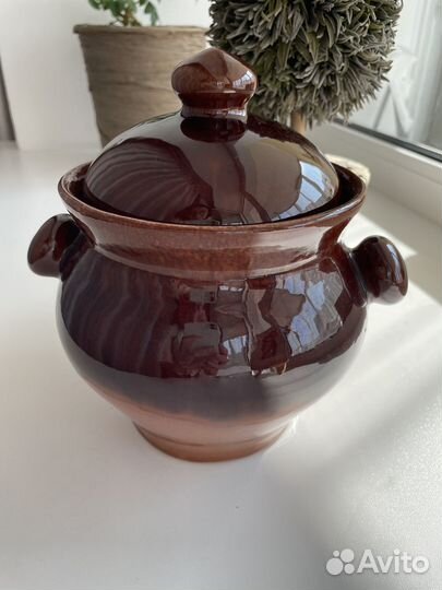 Керамический горшок, с крышкой. СССР