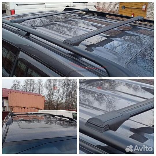 Багажник на рейлинги Shark черного цвета