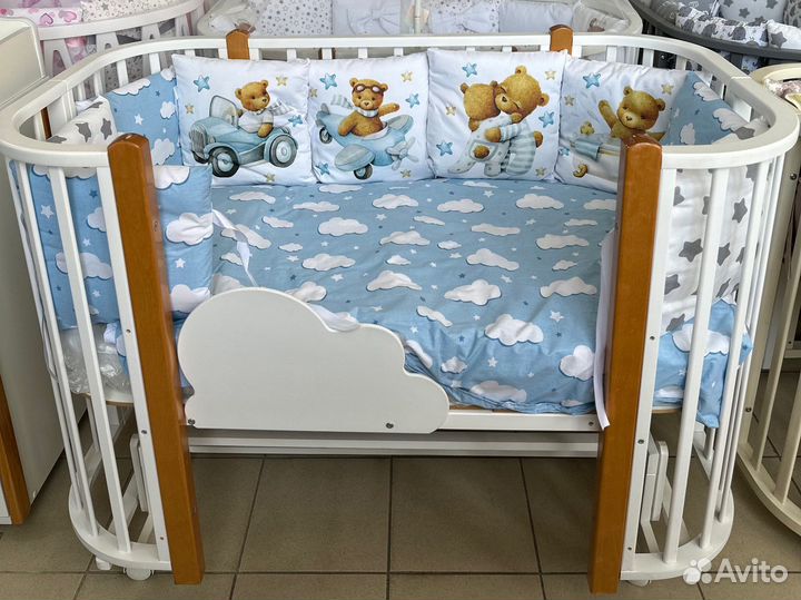 Детская кроватка Indigo Brioni маятник и 2 матраса