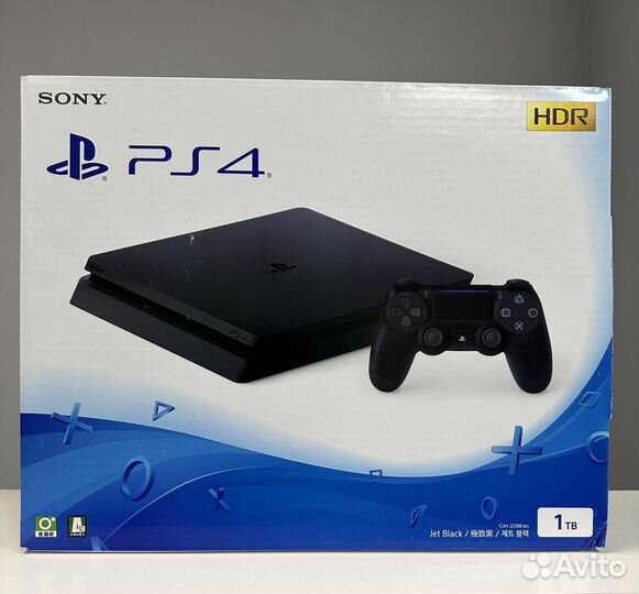 Sony PlayStation 4 Slim 1Tb (новая) + 50 игр
