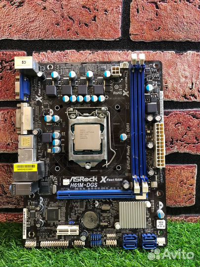 Мат. плата ASRock H61M-DGS +Процессор i3 - 3210