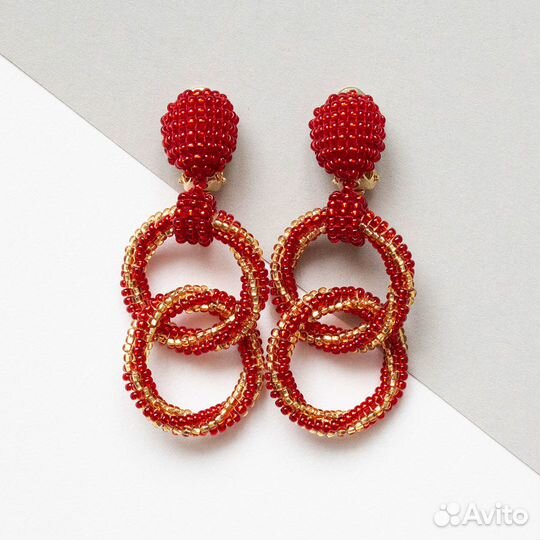 Серьги клипсы ручная работа